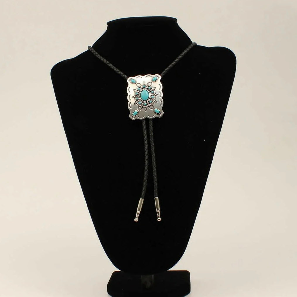 Turquoise Rectangle Bolo Tie