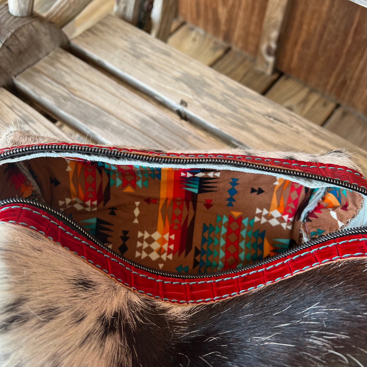 Cowhide Makeup Bag