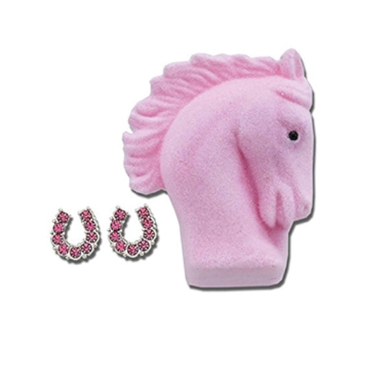 Pink Crystal Horseshoe Earrings