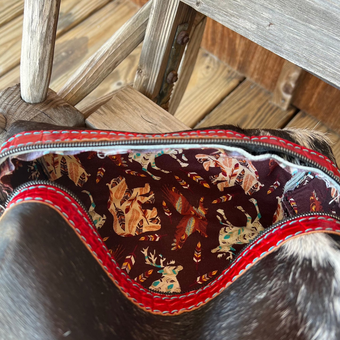 Cowhide Makeup Bag