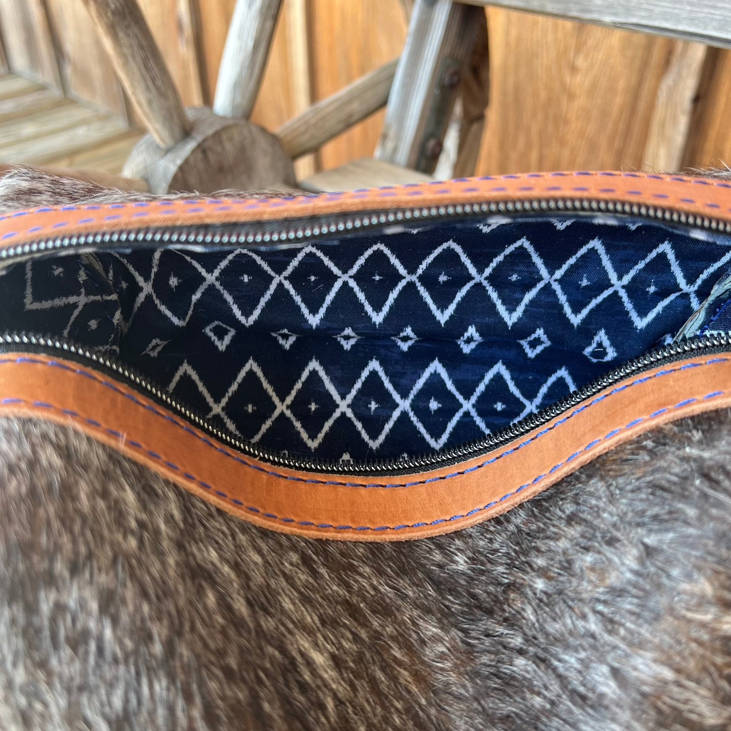 Cowhide Makeup Bag