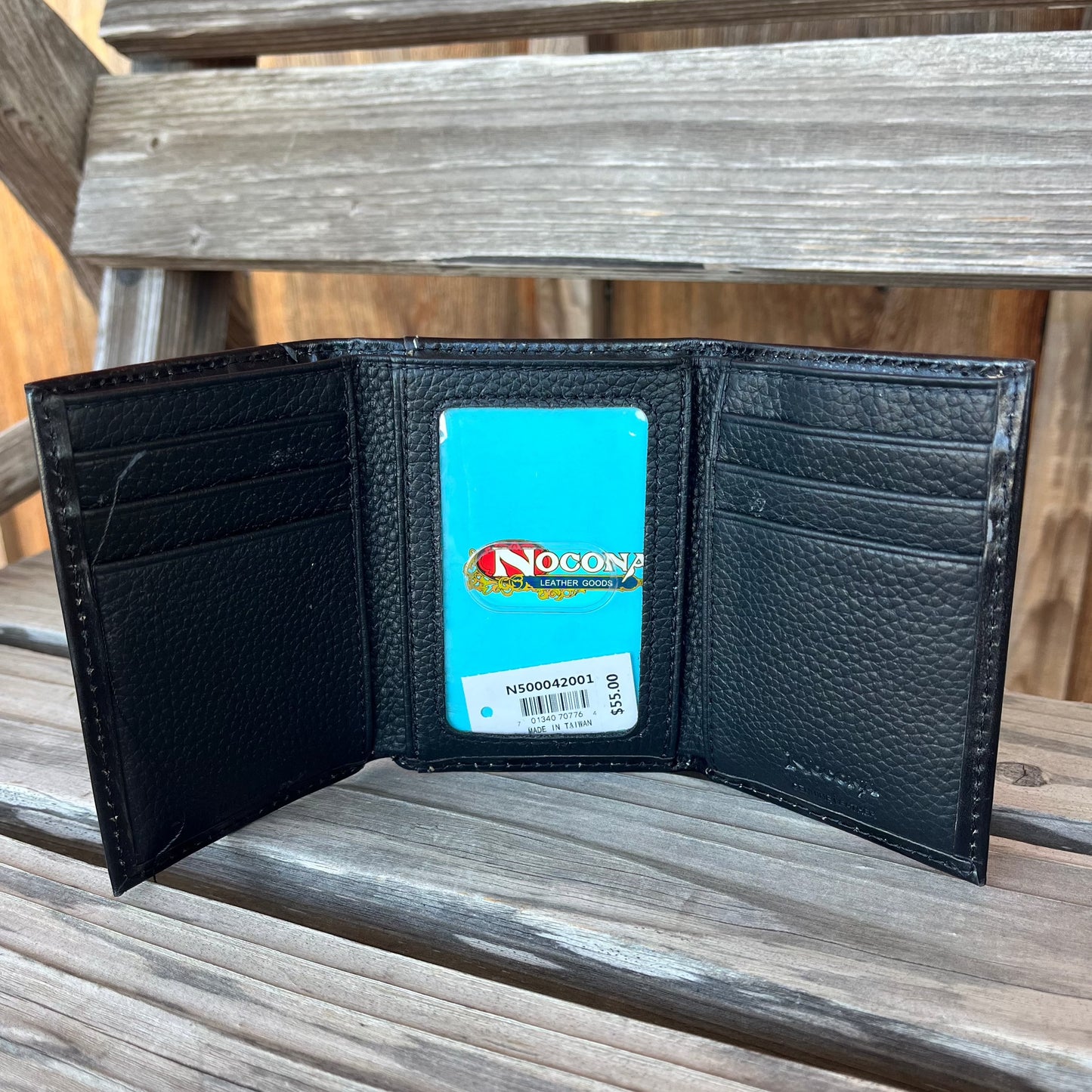 Black Floral Trifold Wallet | Nocona