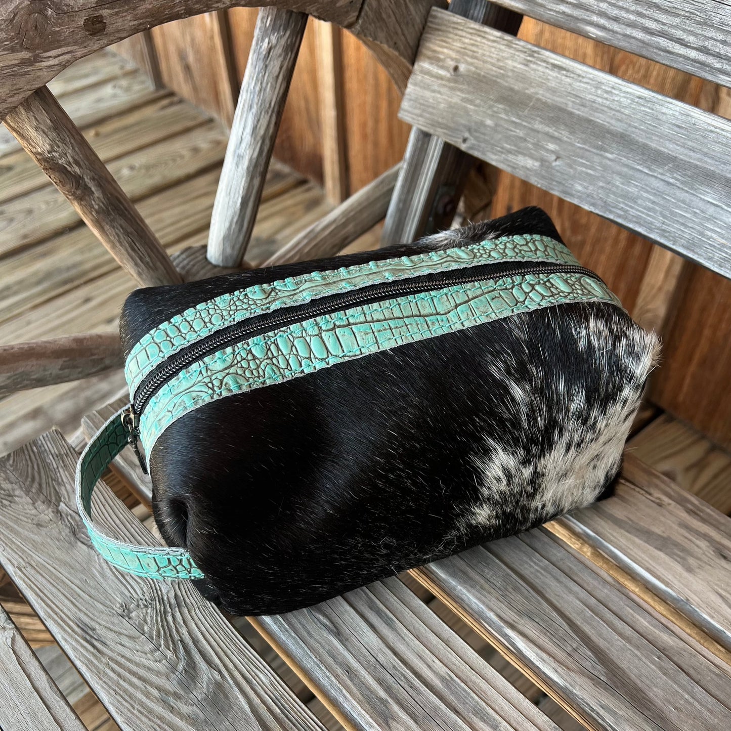 Cowhide Makeup Bag