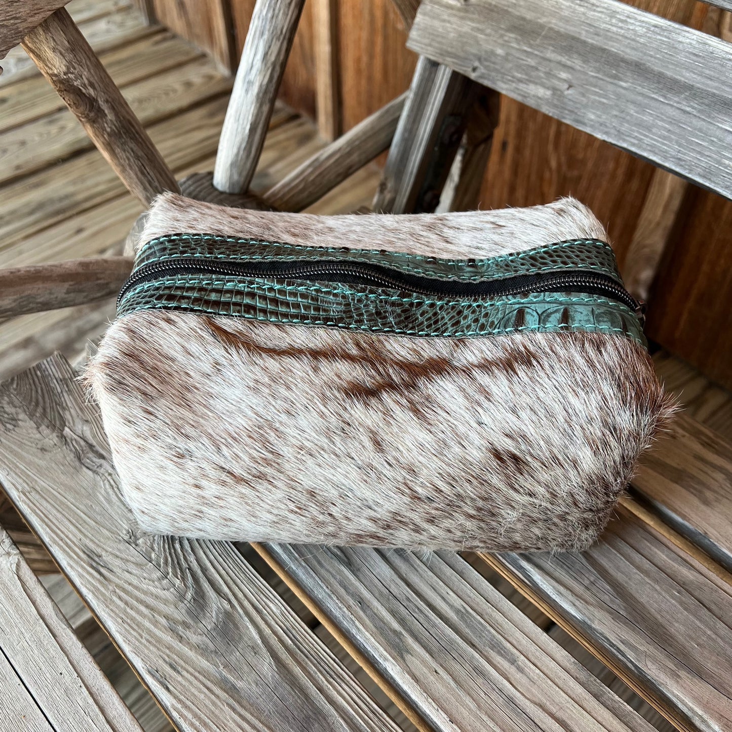 Cowhide Makeup Bag