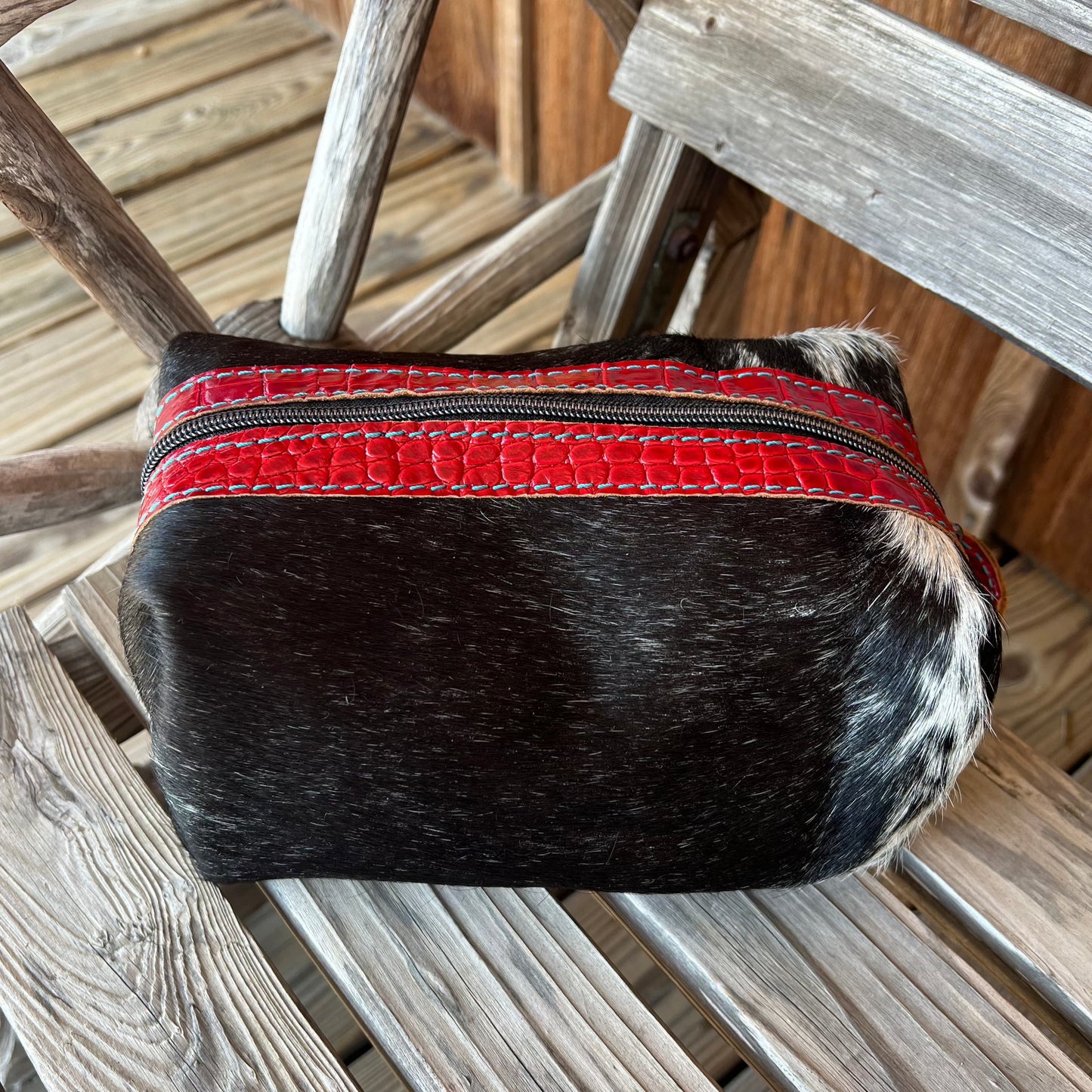 Cowhide Makeup Bag
