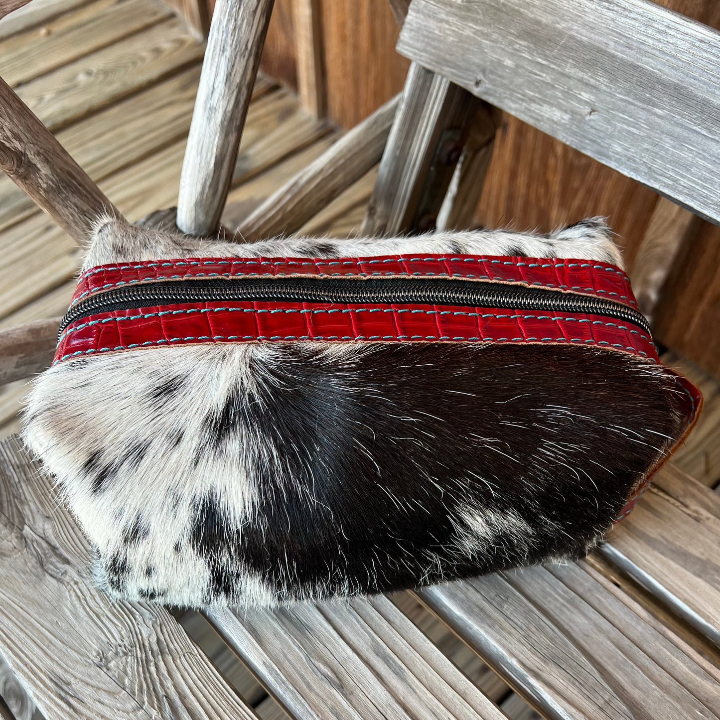 Cowhide Makeup Bag