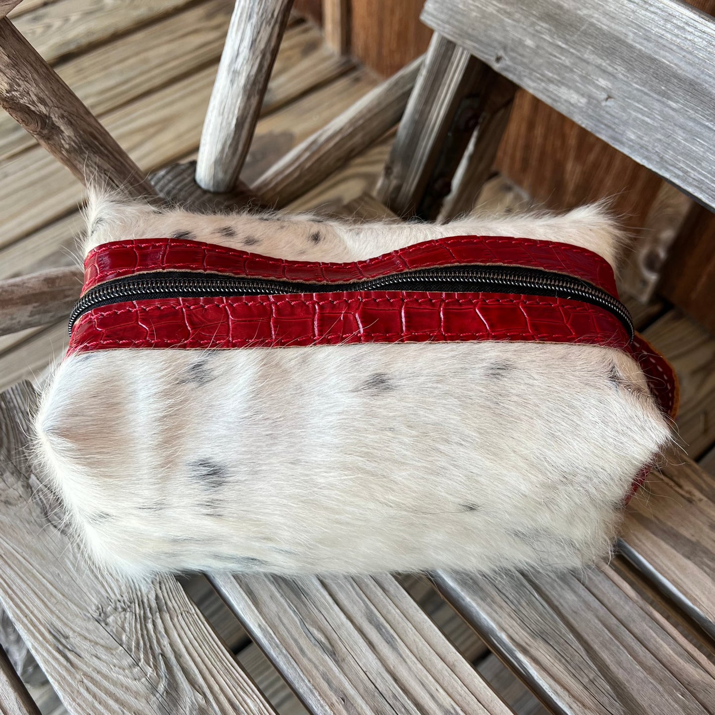 Cowhide Makeup Bag