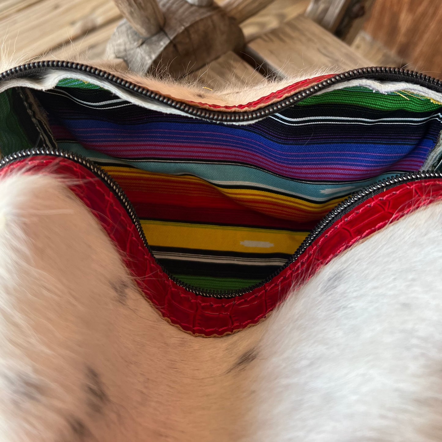 Cowhide Makeup Bag