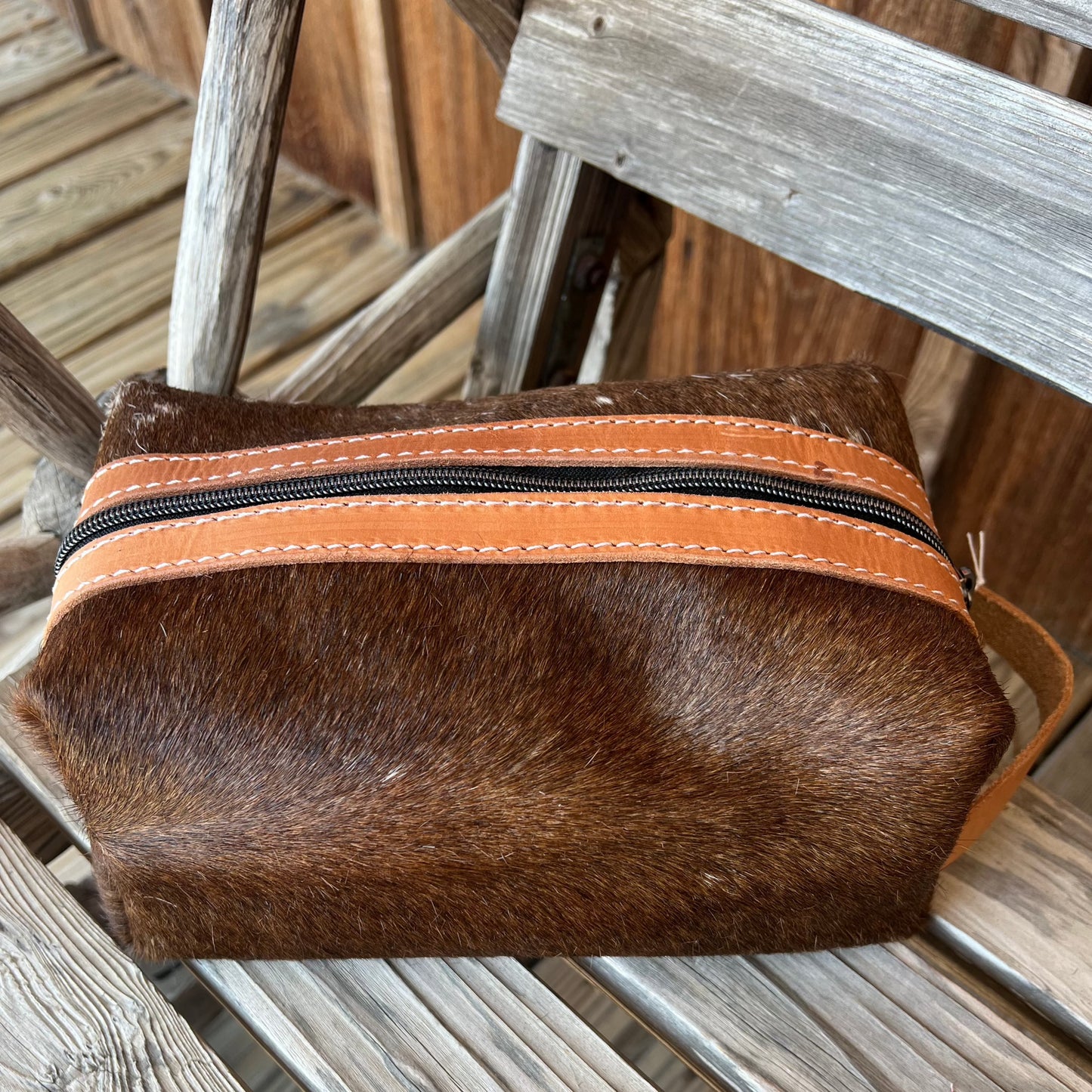 Cowhide Makeup Bag