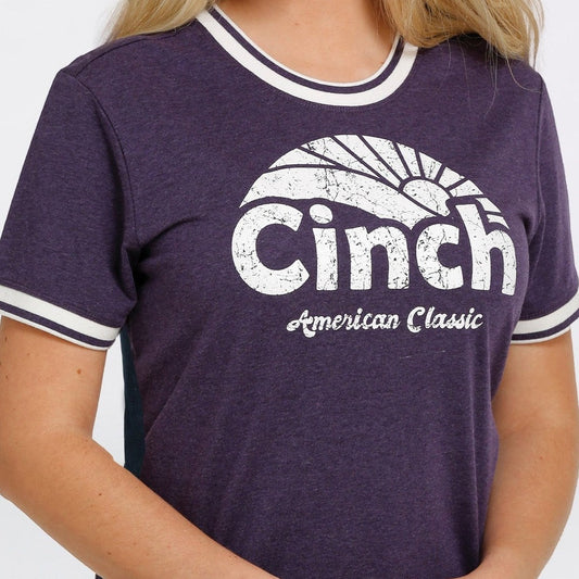 Short sleeve purple Women's Cinch t-shirt