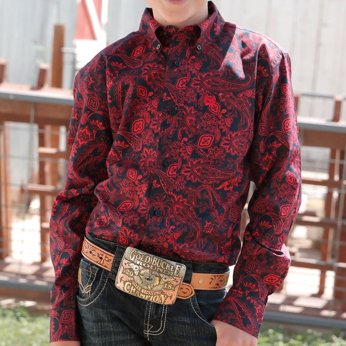 Red Paisley Print | Cinch Boys