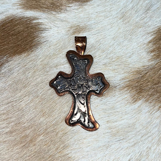 Large Copper & Silver Cross