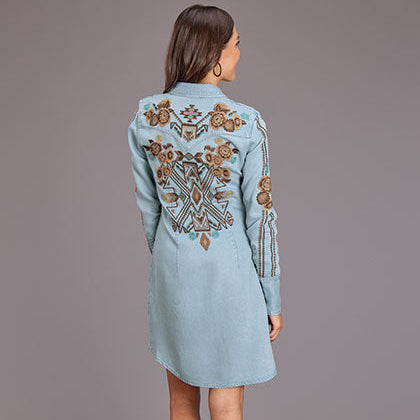 Denim Embroidered Dress | Roper