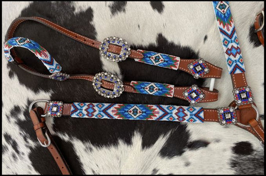 Blue Southwest Tack Set