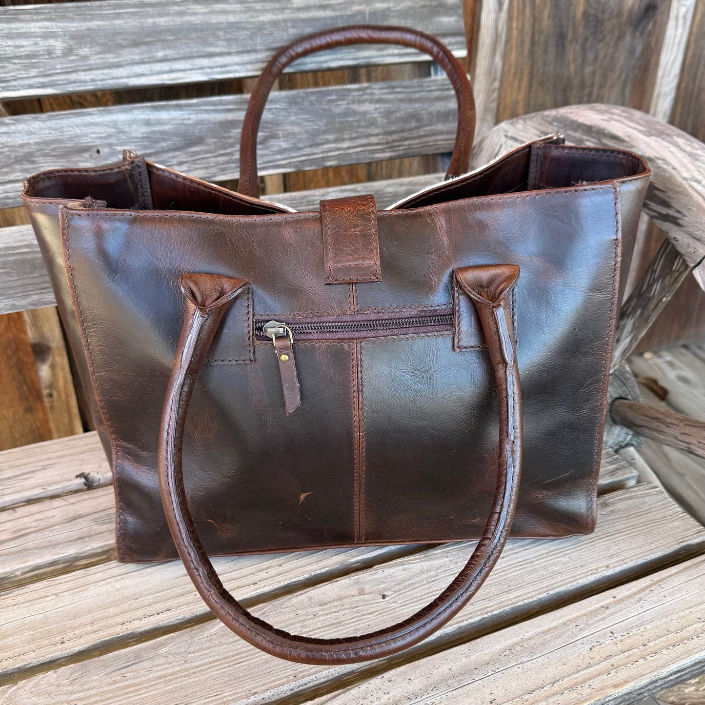 Buckle Cowhide Shoulder Bag