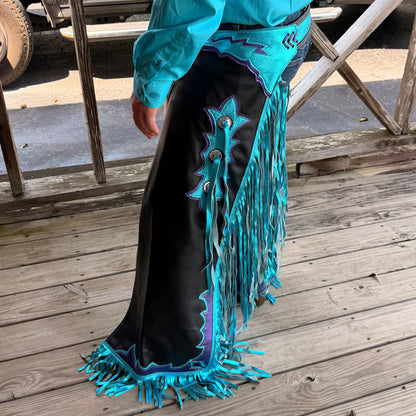 Turquoise Metallic Chaps