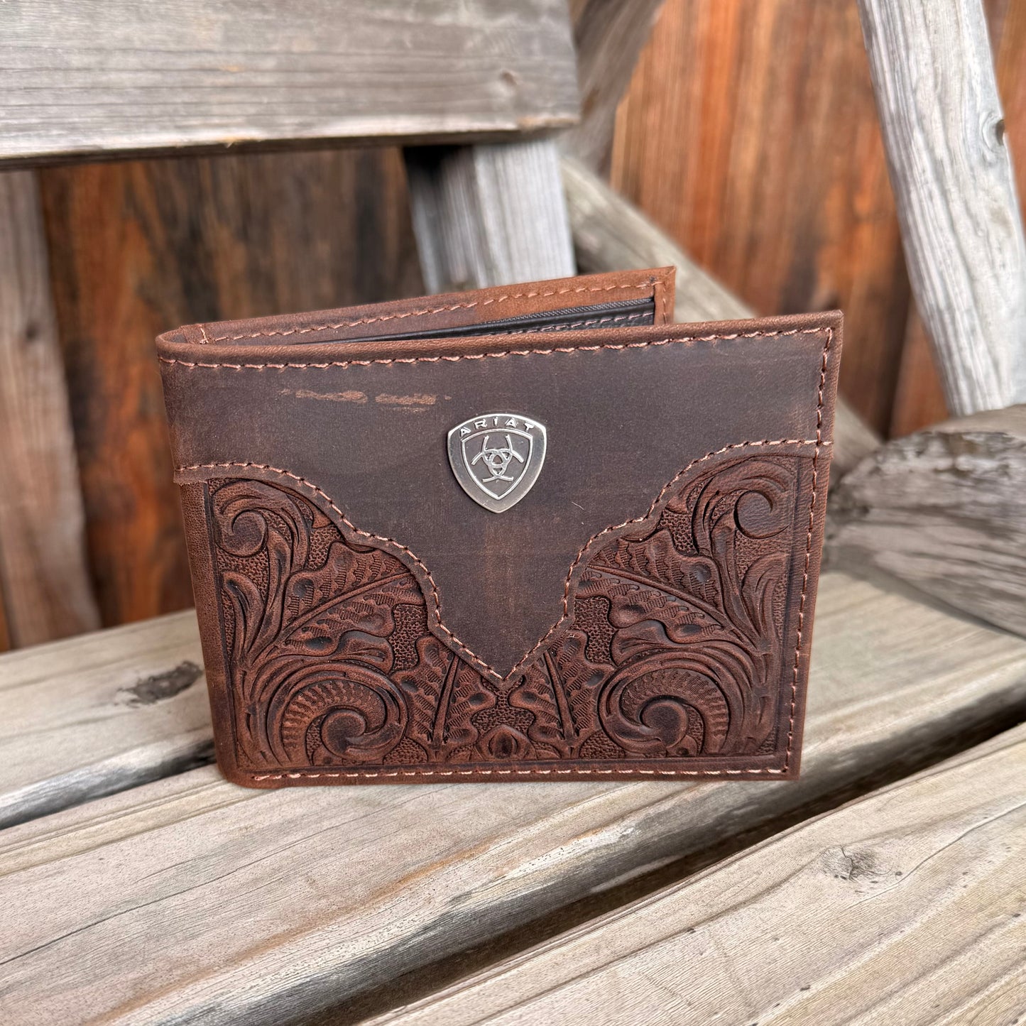 Brown Scroll Bi-Fold Wallet | Ariat