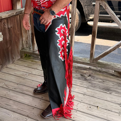 Red Metallic Chaps