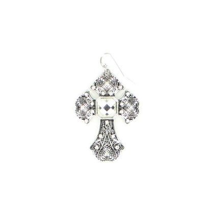 Rhinestone Cross Dangle Earrings