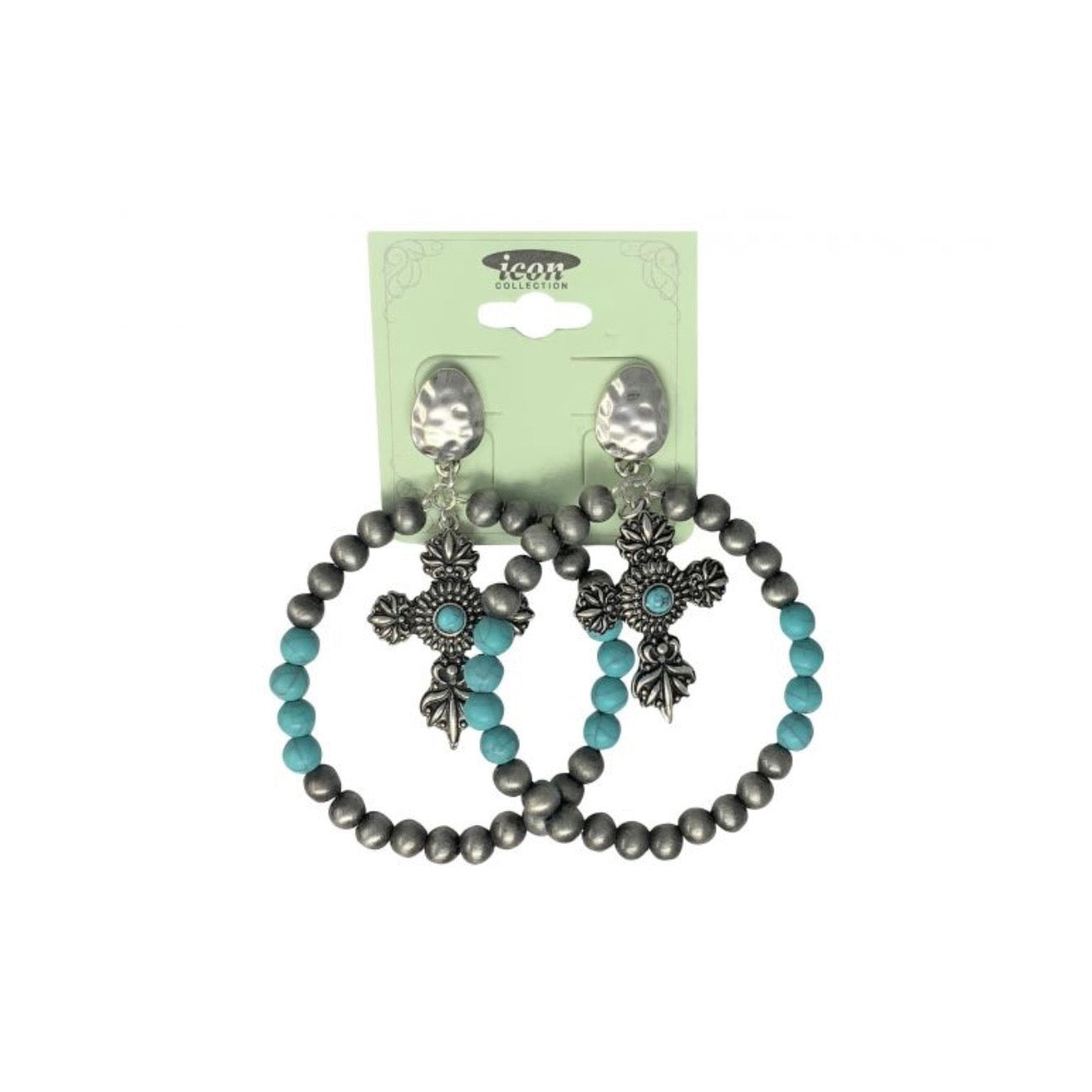 Hoop Cross Earrings