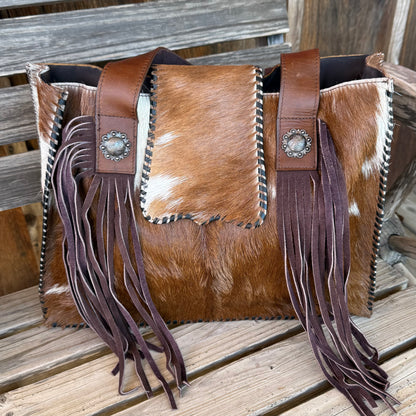 Cowhide Fringe Shoulder Bag