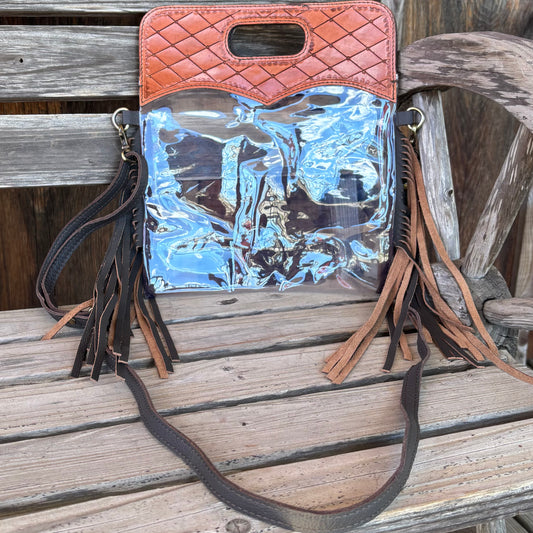 Clear Tooled Cross body