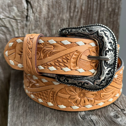 Floral Tooled Belt | Challenger