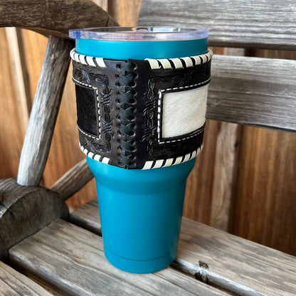 Cowhide Turquoise Tumbler