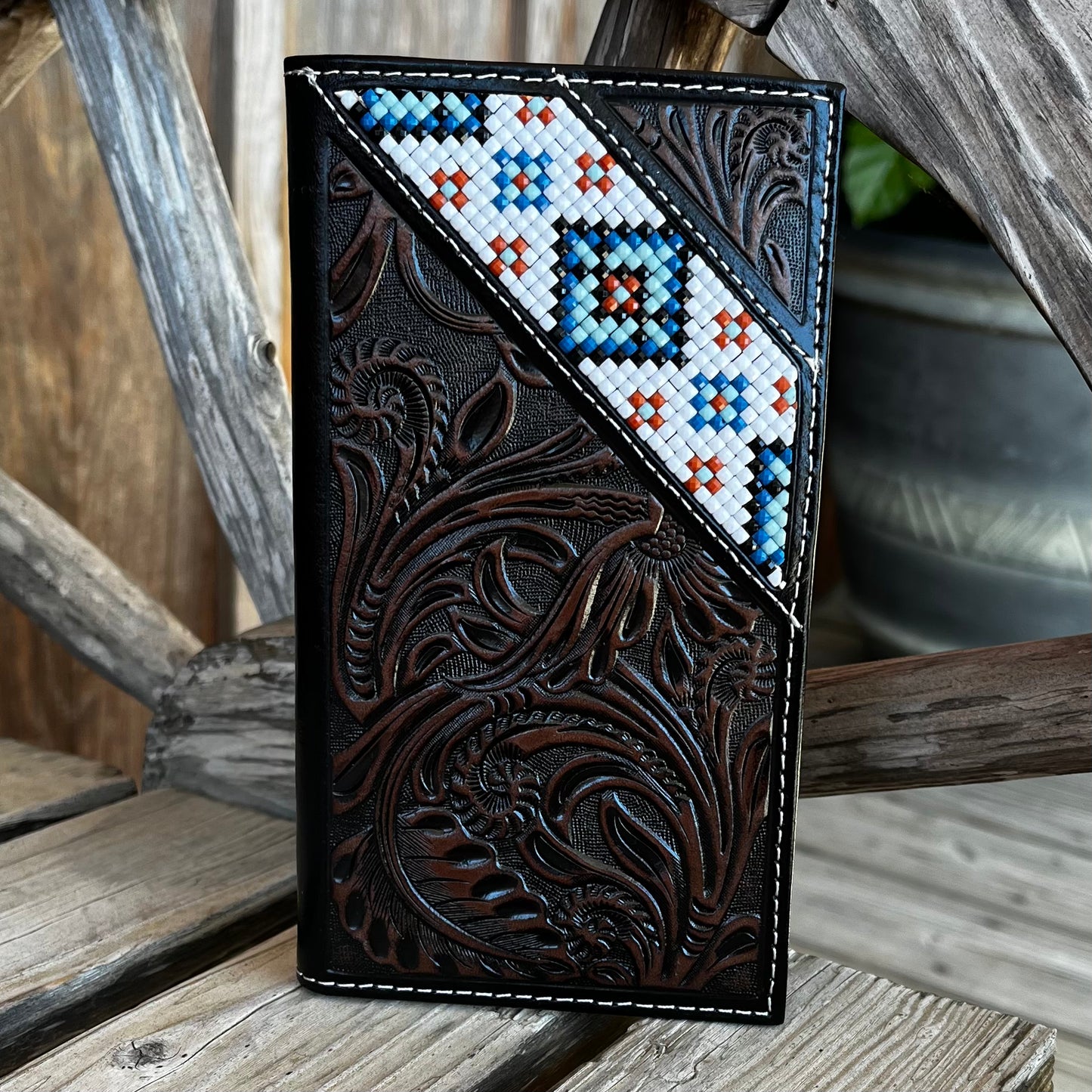 Beaded Floral Rodeo Wallet