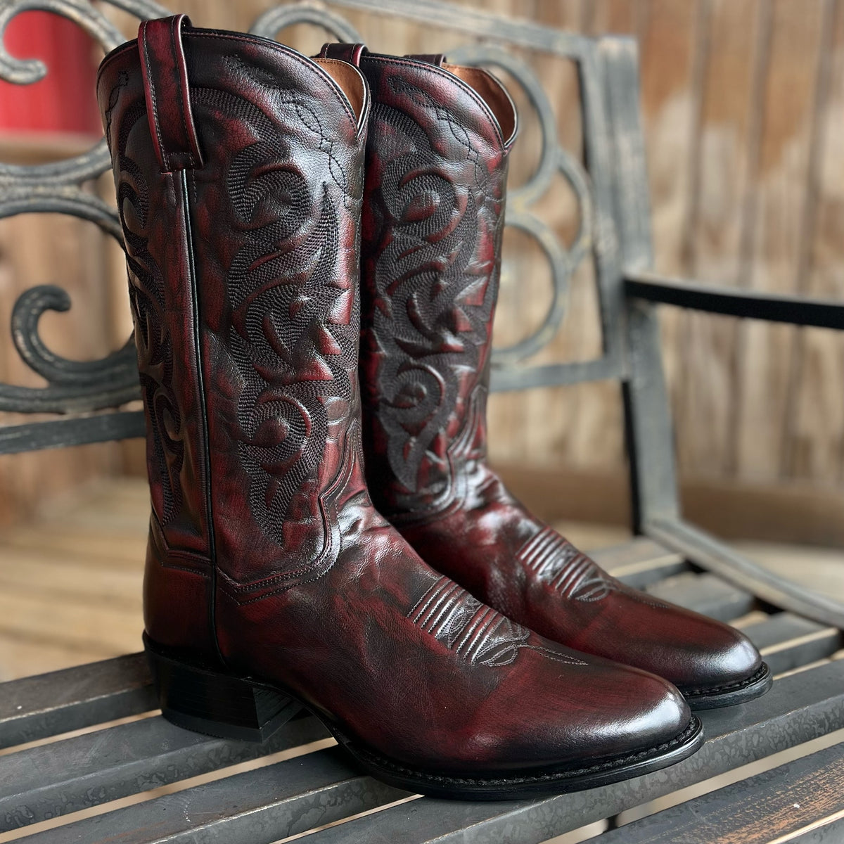 Dan Post Men\'s Alamosa Square Toe Boot - Black Cherry Dan Post Black Cherry Full Quill Ostrich Boots | Luxury  main image 4