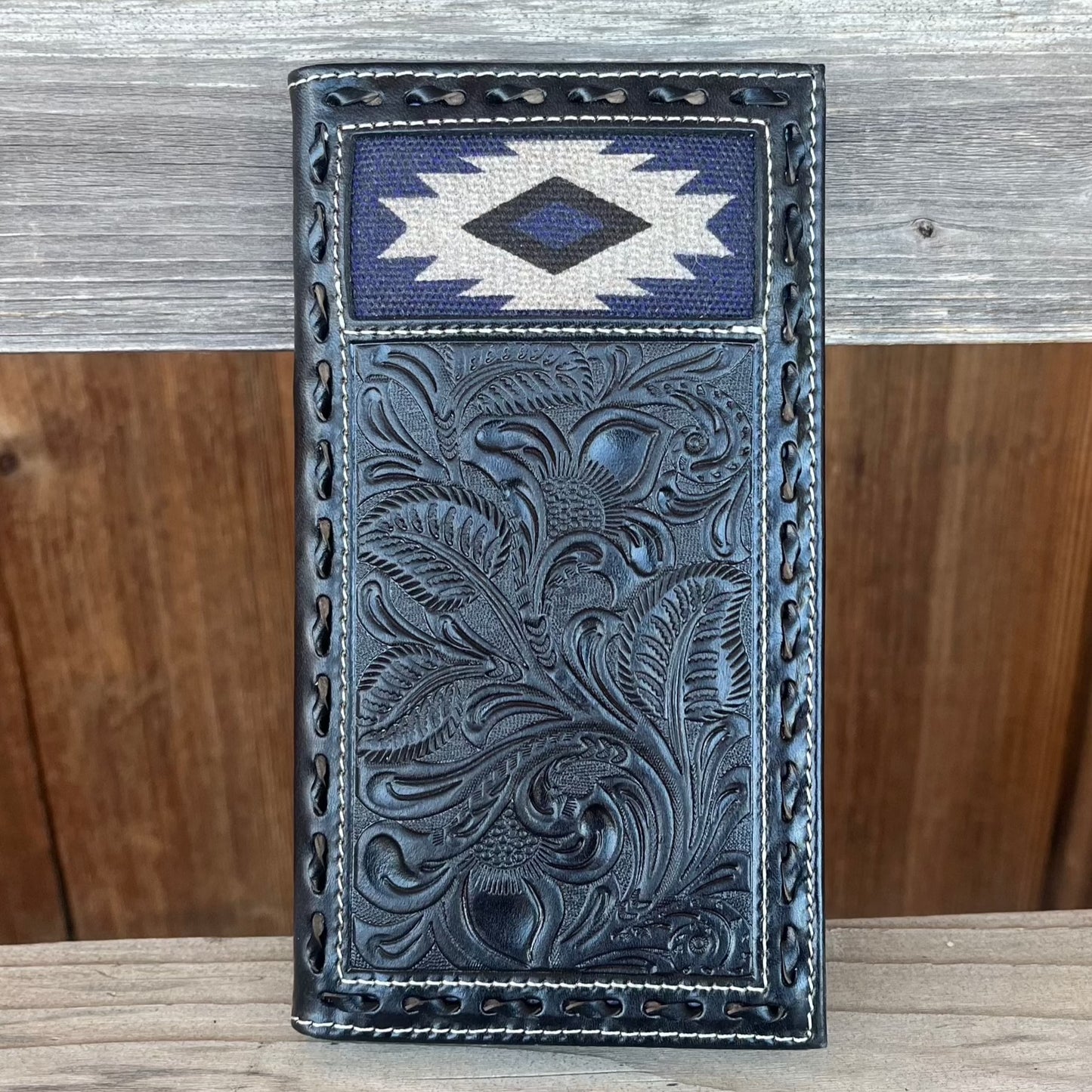 Blue Tapestry Rodeo Wallet