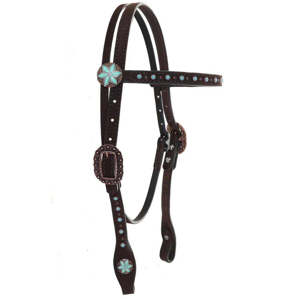 Turquoise Flower Headstall